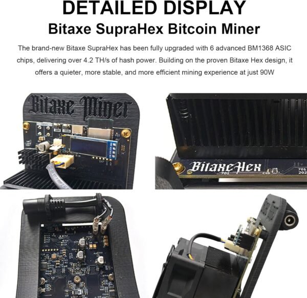 Bitaxe SupraHex 4.2+TH/s Bitcoin Miner - 6X BM1368 ASIC... - Image 5