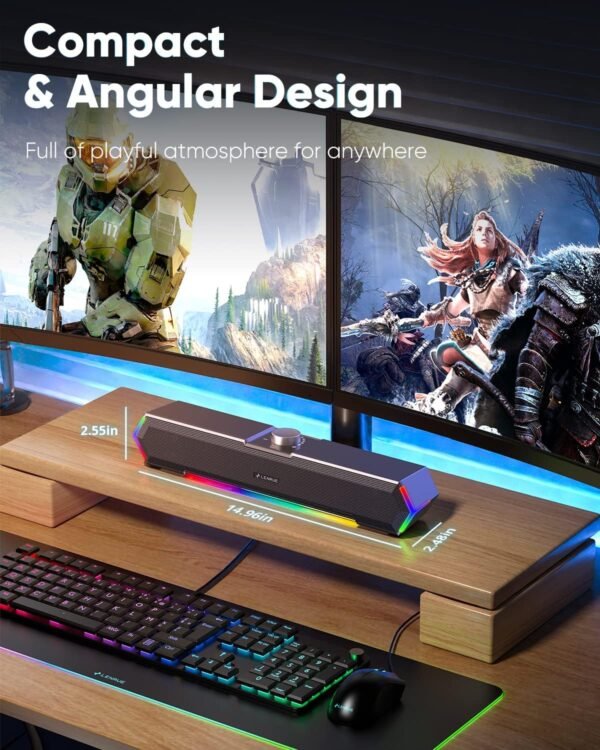LENRUE G11 Pc Audio system for Desktop, Contact Lights ... - Image 5