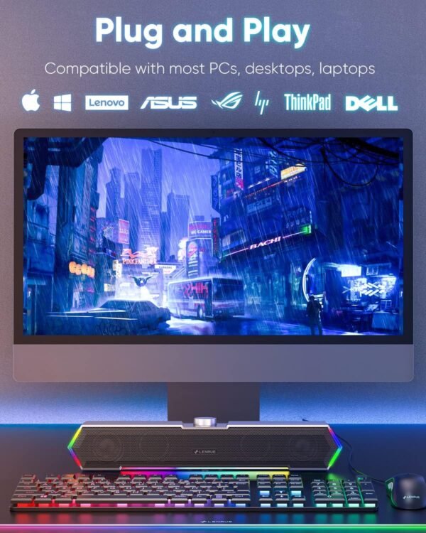 LENRUE G11 Pc Audio system for Desktop, Contact Lights ... - Image 6
