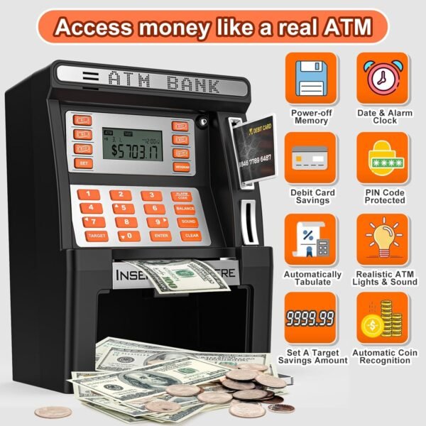 ATM Piggy Financial institution for Children, Upgraded Energy-Off Reminiscence Func... - Image 3