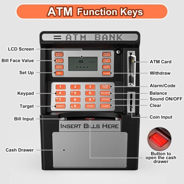 ATM Piggy Financial institution for Children, Upgraded Energy-Off Reminiscence Func... - Image 7