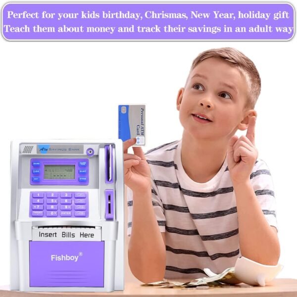 Fishboy ATM Piggy Financial institution for Youngsters with Energy-Off Reminiscence a... - Image 5
