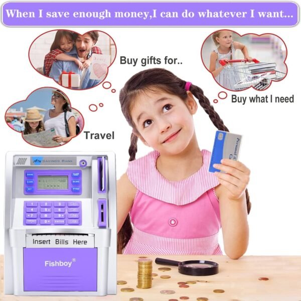 Fishboy ATM Piggy Financial institution for Youngsters with Energy-Off Reminiscence a... - Image 7