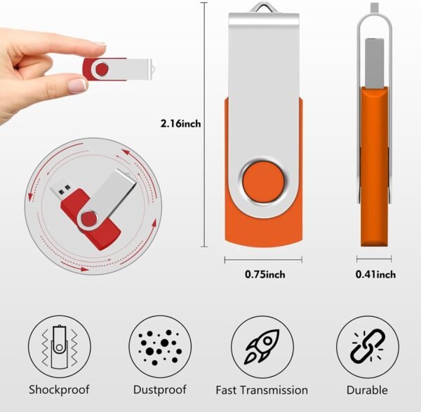 AreTop Bulk Flash Drives 4GB 20 Pack USB2.0 Swivel Bulk... - Image 4
