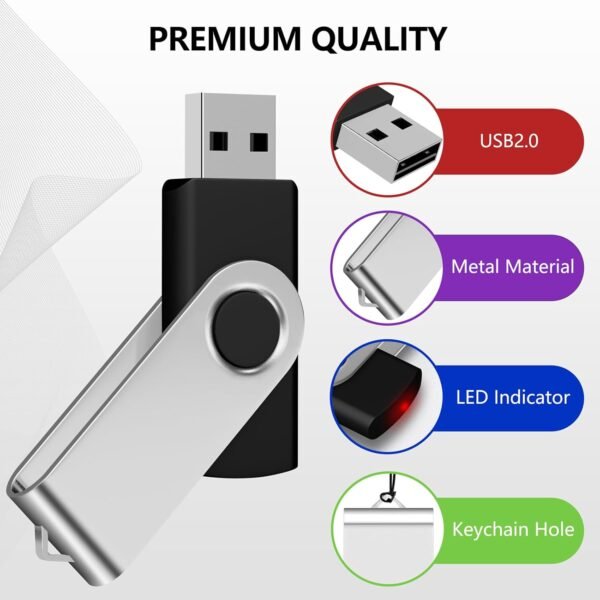 AreTop Bulk Flash Drives 4GB 20 Pack USB2.0 Swivel Bulk... - Image 6