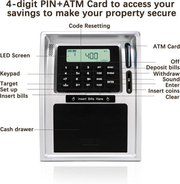 2025Upgraded ATM Piggy Financial institution with Energy-Off Reminiscence,Children ... - Image 8