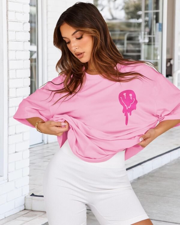 Womens Outsized Tshirt Graphic Tees Crew Neck Summer season S... - Image 5
