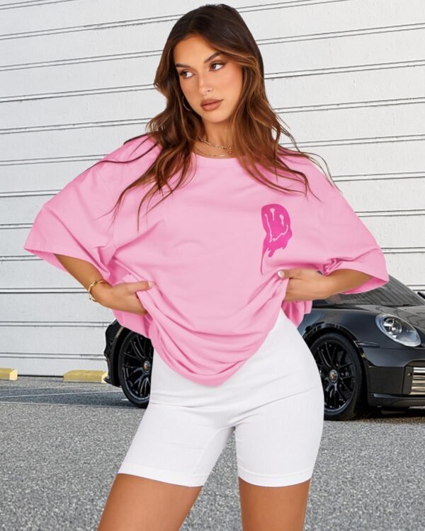 Womens Outsized Tshirt Graphic Tees Crew Neck Summer season S... - Image 6