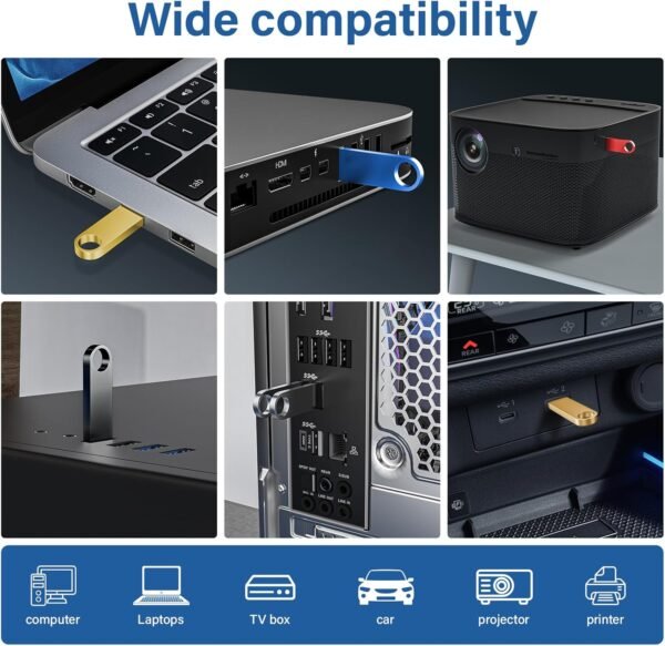 20 Pack 4GB USB Flash Drive with Keychains, Wooolken Sl... - Image 7
