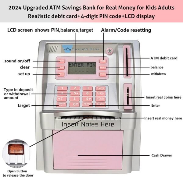 2024 Upgraded ATM Financial savings Financial institution for Actual Cash for Grownup... - Image 3