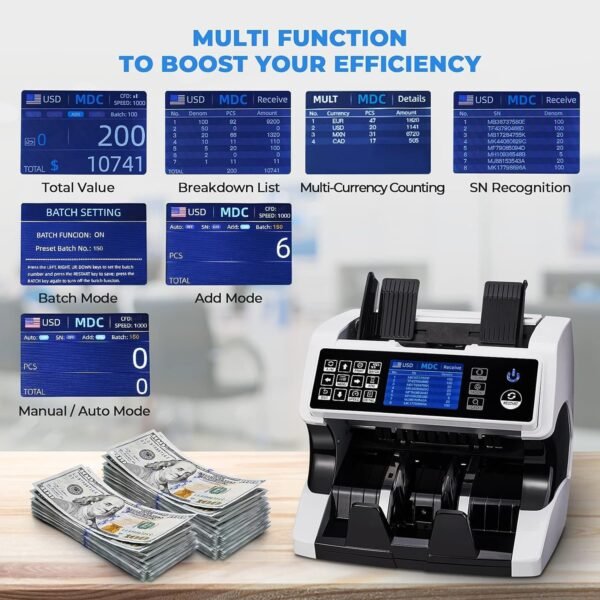 MUNBYN Financial institution Grade Cash Counter Machine Blended Denominat... - Image 4
