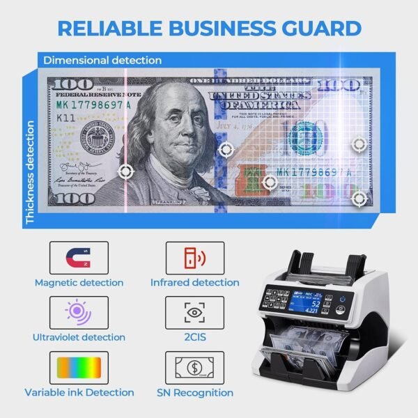 MUNBYN Financial institution Grade Cash Counter Machine Blended Denominat... - Image 6