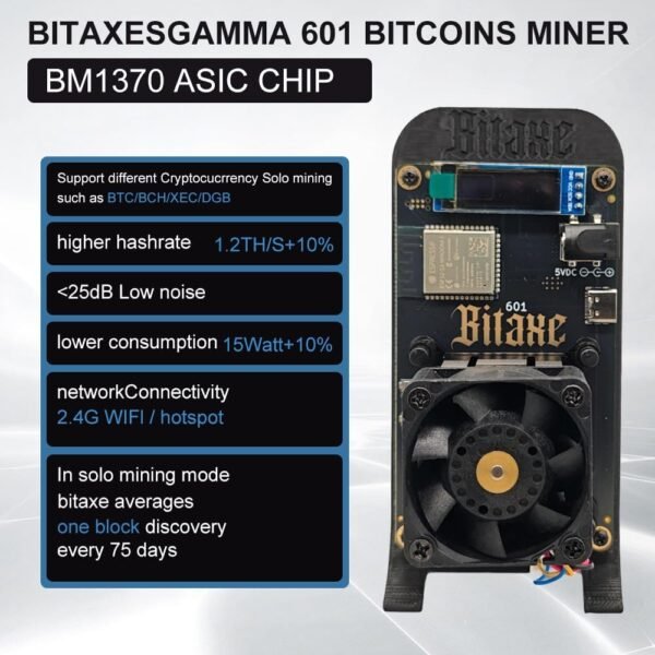 Bitaxe 601 Gamma Bitcoin Miner 1.2TH/s Solo Miners BM13... - Image 7