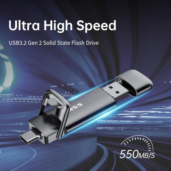 SSK Exterior USB C SSD Flash Drive 512GB, As much as 550MB/s... - Image 3