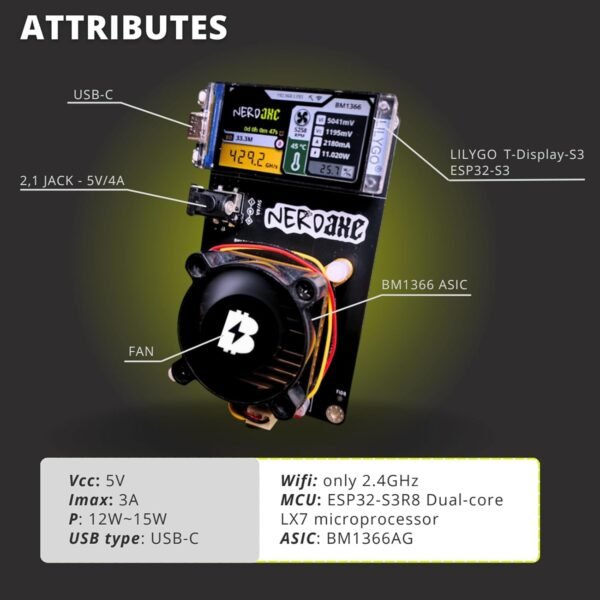 Nerdaxe Bitcoins Miner Lotto Mining System Extremely 500GH/... - Image 3