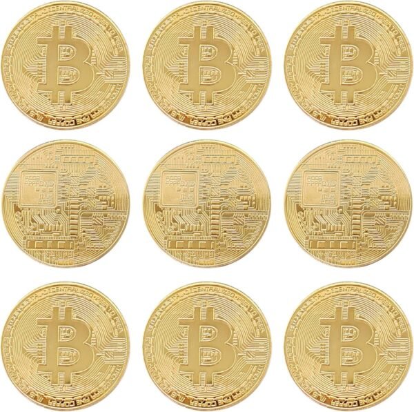 9 Pcs Bit Coin,Commemorative Coin,Bodily Bitcoin with... - Image 2