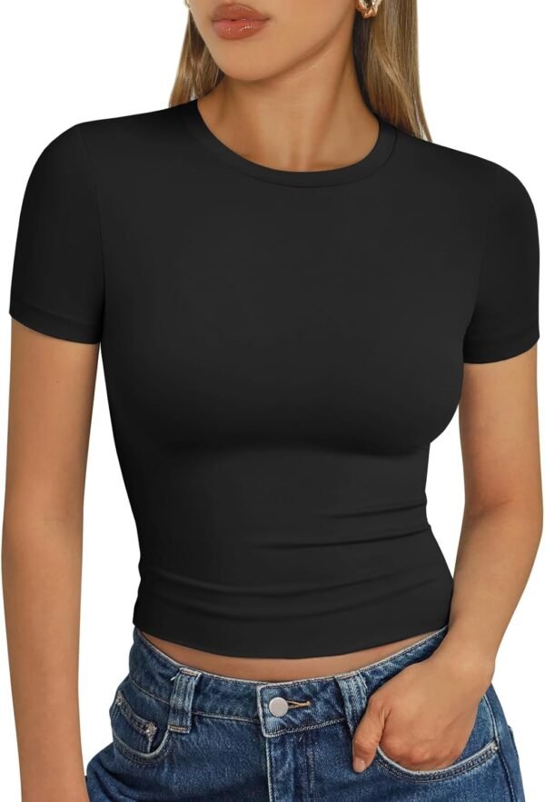 AUTOMET Womens Brief Sleeve T Shirts Fundamental Summer time 2025 ... - Image 2