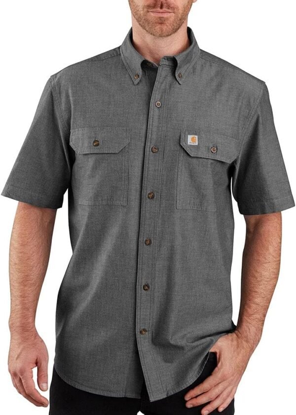 Carhartt Males's Unfastened Match Midweight Chambray Brief Sleev... - Image 2