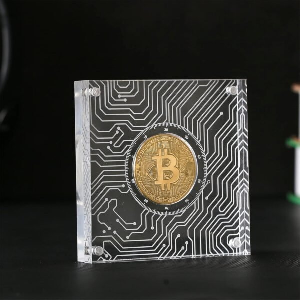 Crypto Coin Set with Show Case Bitcoin Showcase, Phy... - Image 2