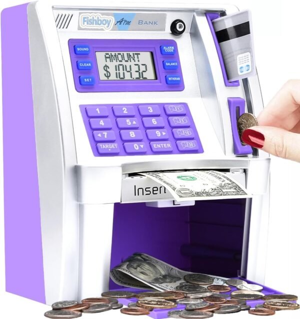 Fishboy ATM Piggy Financial institution for Youngsters with Energy-Off Reminiscence a... - Image 2