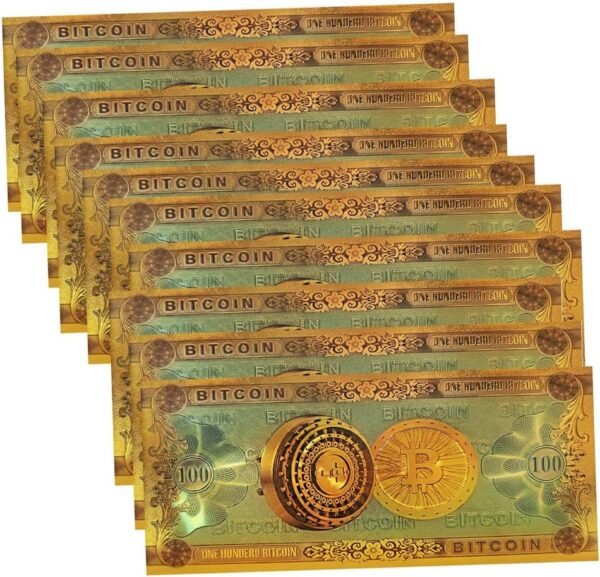10pc Gold Plated Bitcoin Payments, Coloration Gold Coloration Foil 1... - Image 2