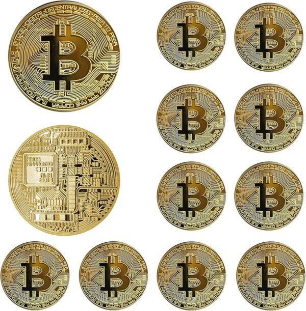 12Pcs Bitcoin Coin - Gold Bodily Bitcoin Commemorativ... - Image 2