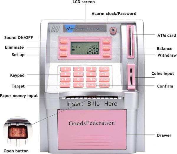2024 Upgraded ATM Piggy Financial institution for Actual Cash for Children Advert... - Image 4