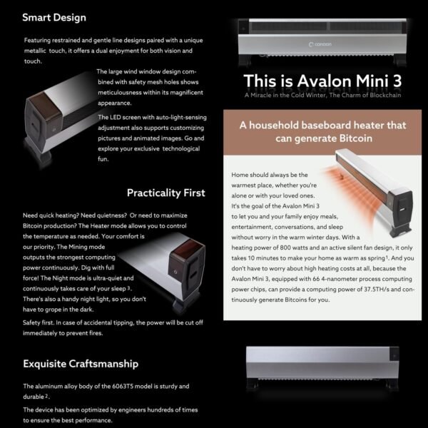 New Canaan Avalon Mini 3 BTC Miner - 37.5 TH/s, 800W Bi... - Image 4