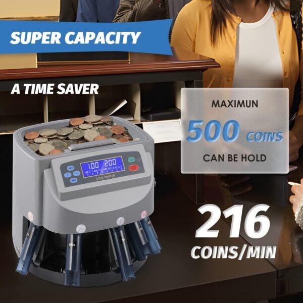 US Coin Counter Machine, Auto Coin Sorter/Wrapper/Rolle... - Image 8