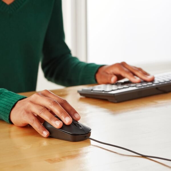 Amazon Fundamentals 3-Button USB Wired Mouse with Scrolling a... - Image 8