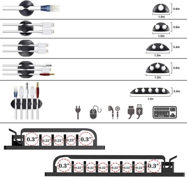 N NOROCME 192 PCS Cable Administration Package 4 Wire Organizer... - Image 5