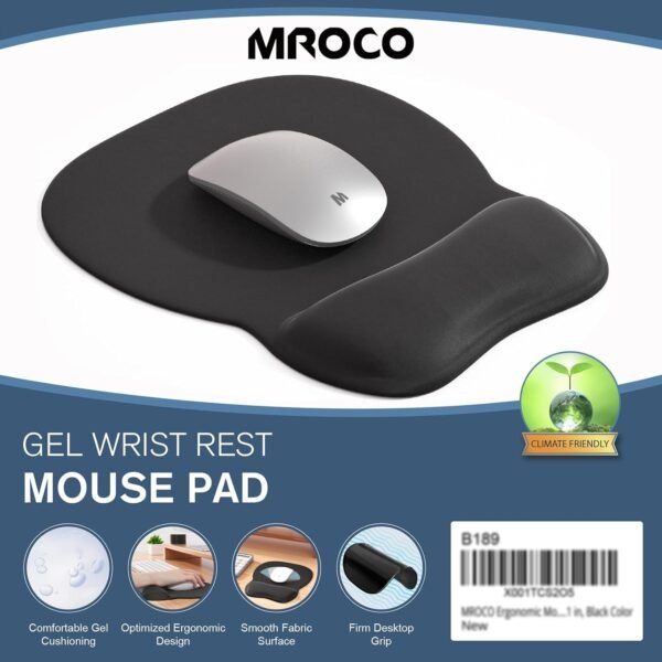 MROCO Ergonomic Mouse Pad with Gel Wrist Relaxation, Comforta... - Image 8