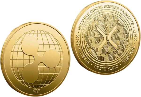 Gold-Plated Ripple XRP Coin – Bodily Cryptocurrency C... - Image 3