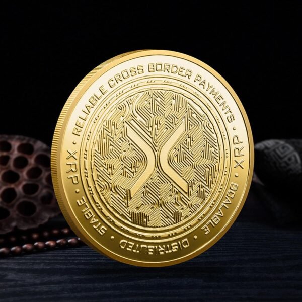 Gold-Plated Ripple XRP Coin – Bodily Cryptocurrency C... - Image 4
