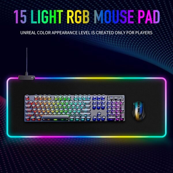 Giant RGB Gaming Mouse Pad -15 Gentle Modes Contact Contro... - Image 3