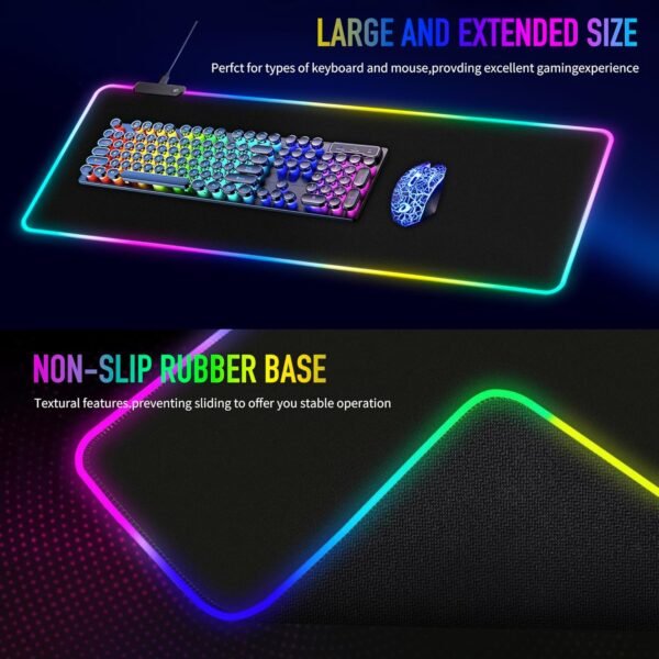Giant RGB Gaming Mouse Pad -15 Gentle Modes Contact Contro... - Image 5