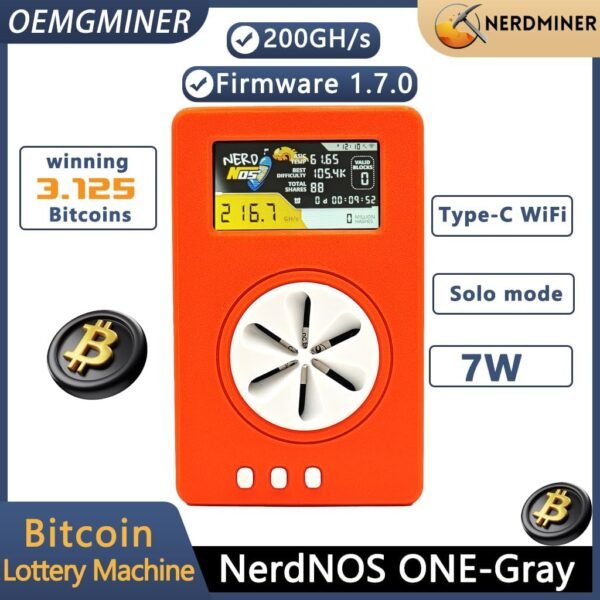 Nerdminer Nerdnos One 200GH/s Crypto Bitcoin Miner Mach... - Image 3