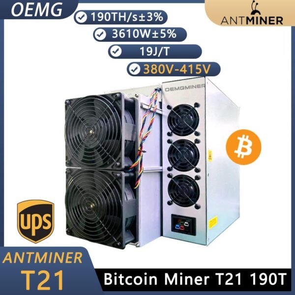 New Antminer T21 190T 3610W 380V-415V Algorithm SHA-256... - Image 3