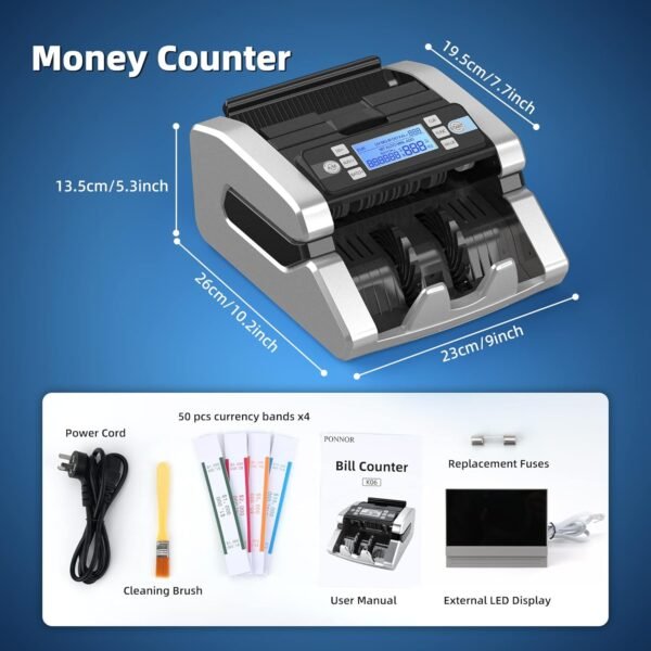 PONNOR Cash Counter Machine, Worth Counting, UV/MG/IR/... - Image 7