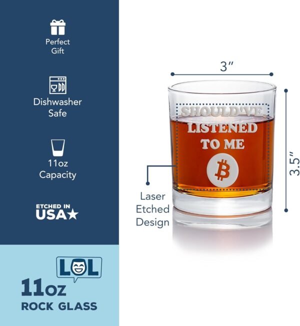 Shouldve Listened Bitcoin Spherical Rocks Glass - Crypto Gi... - Image 3