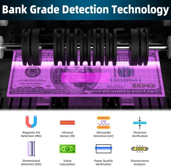 PONNOR Cash Counter Machine with Worth Invoice Depend, Cas... - Image 4