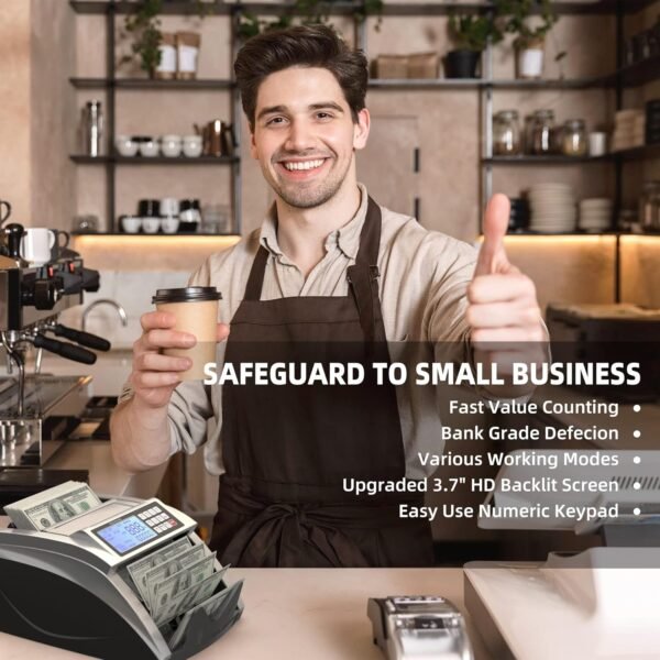 PONNOR Cash Counter Machine with Worth Invoice Depend, Cas... - Image 6
