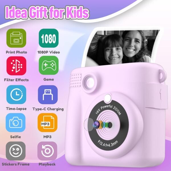 On the spot Print Digital camera for Youngsters, Christmas Birthday Presents... - Image 3