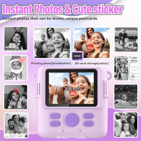 On the spot Print Digital camera for Youngsters, Christmas Birthday Presents... - Image 4