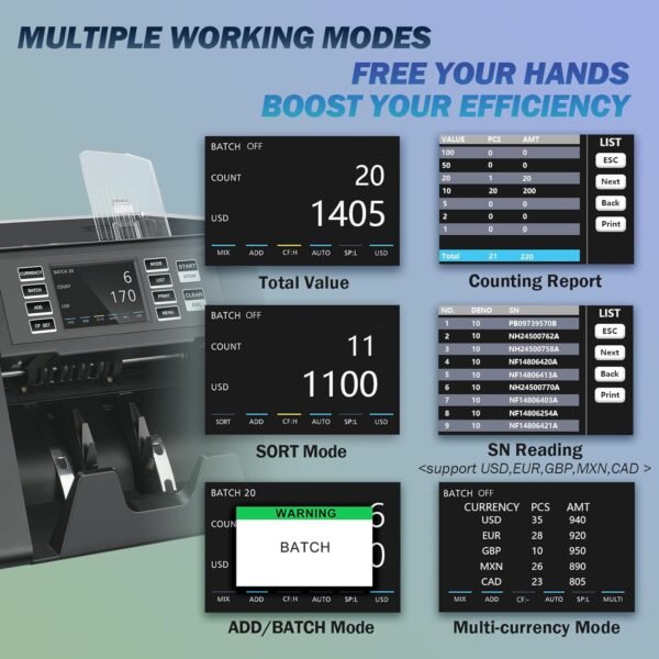 N70A Enterprise Grade Cash Counter Machine with 2CIS/UV/... - Image 3