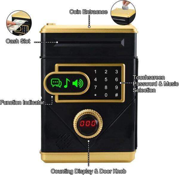 Touchscreen Digital Piggy Financial institution Mini ATM Secure, Coin B... - Image 3