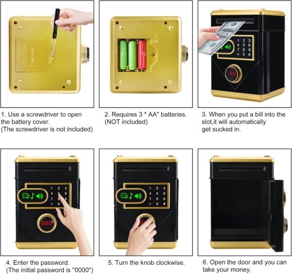 Touchscreen Digital Piggy Financial institution Mini ATM Secure, Coin B... - Image 6