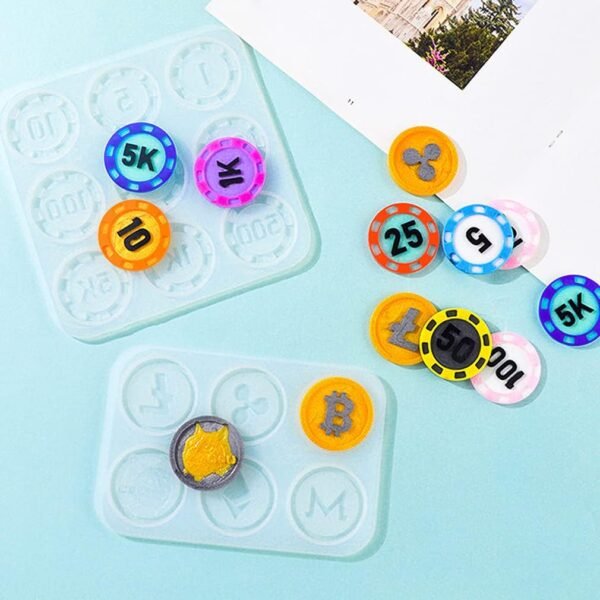 iSuperb 2pcs Coin Resin Mildew Recreation Silicone Bitcoin Epox... - Image 3