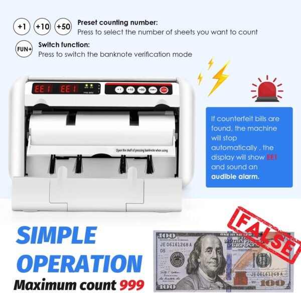 Battery Operated Invoice Counter Machine, Moveable Recharg... - Image 3