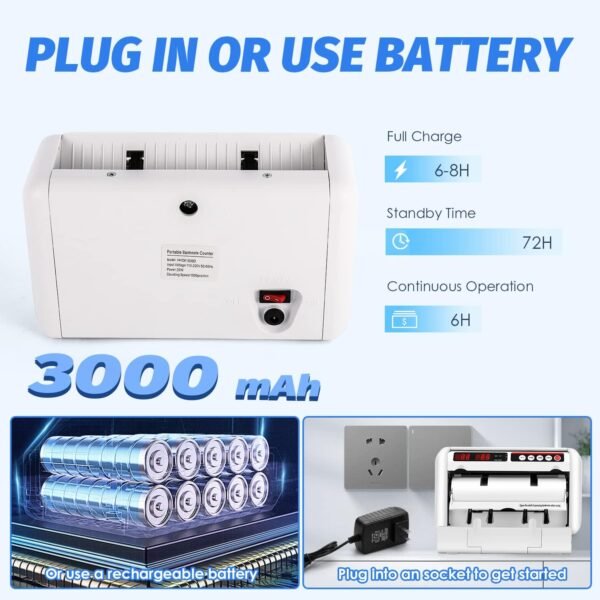 Battery Operated Invoice Counter Machine, Moveable Recharg... - Image 6